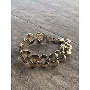 Monet Bracelet Linked Gold Tone Vintage 7.25”